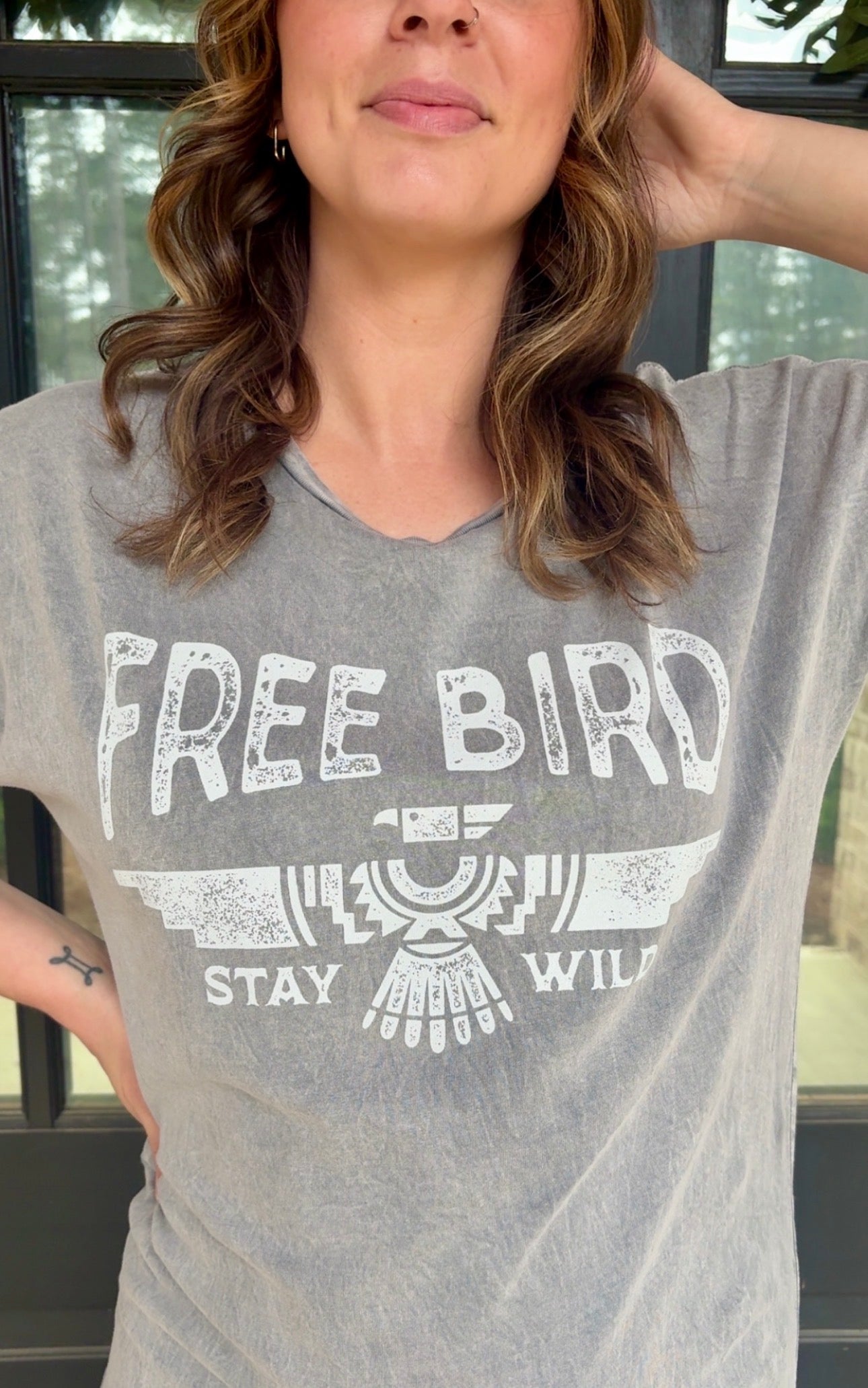 “Free Bird Mineral Graphic Dress”