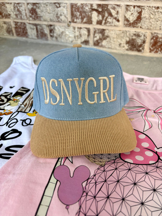 “DSNYGRL embroidered snap back trucker hat”