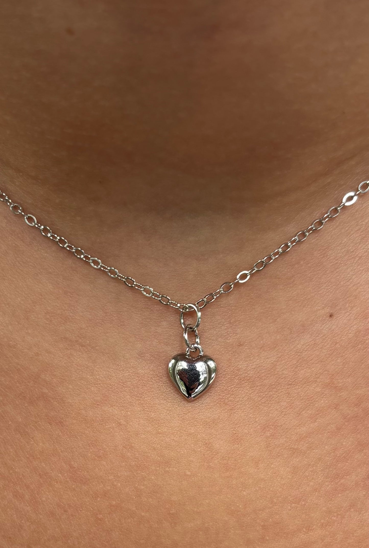 “Small Gold & Silver Heart Necklace”