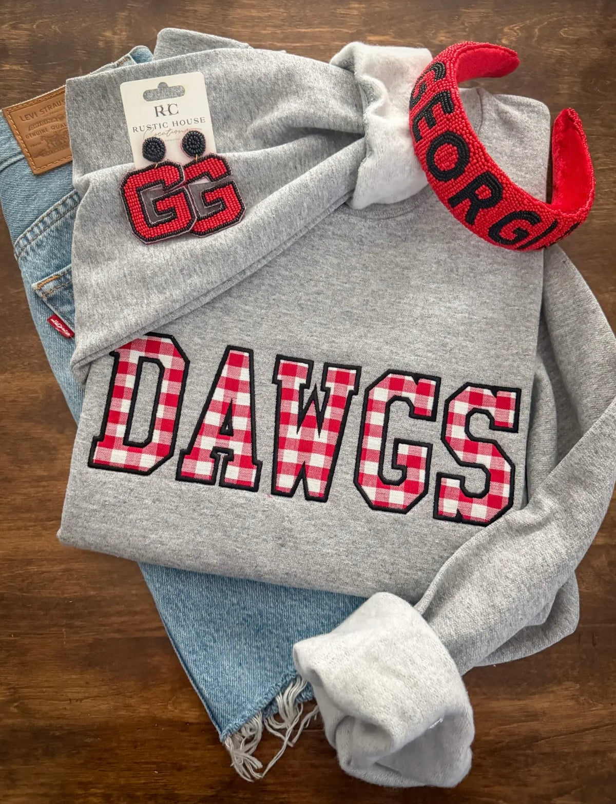 “DAWGS Appliqué Embroidered Gildan Crewneck”