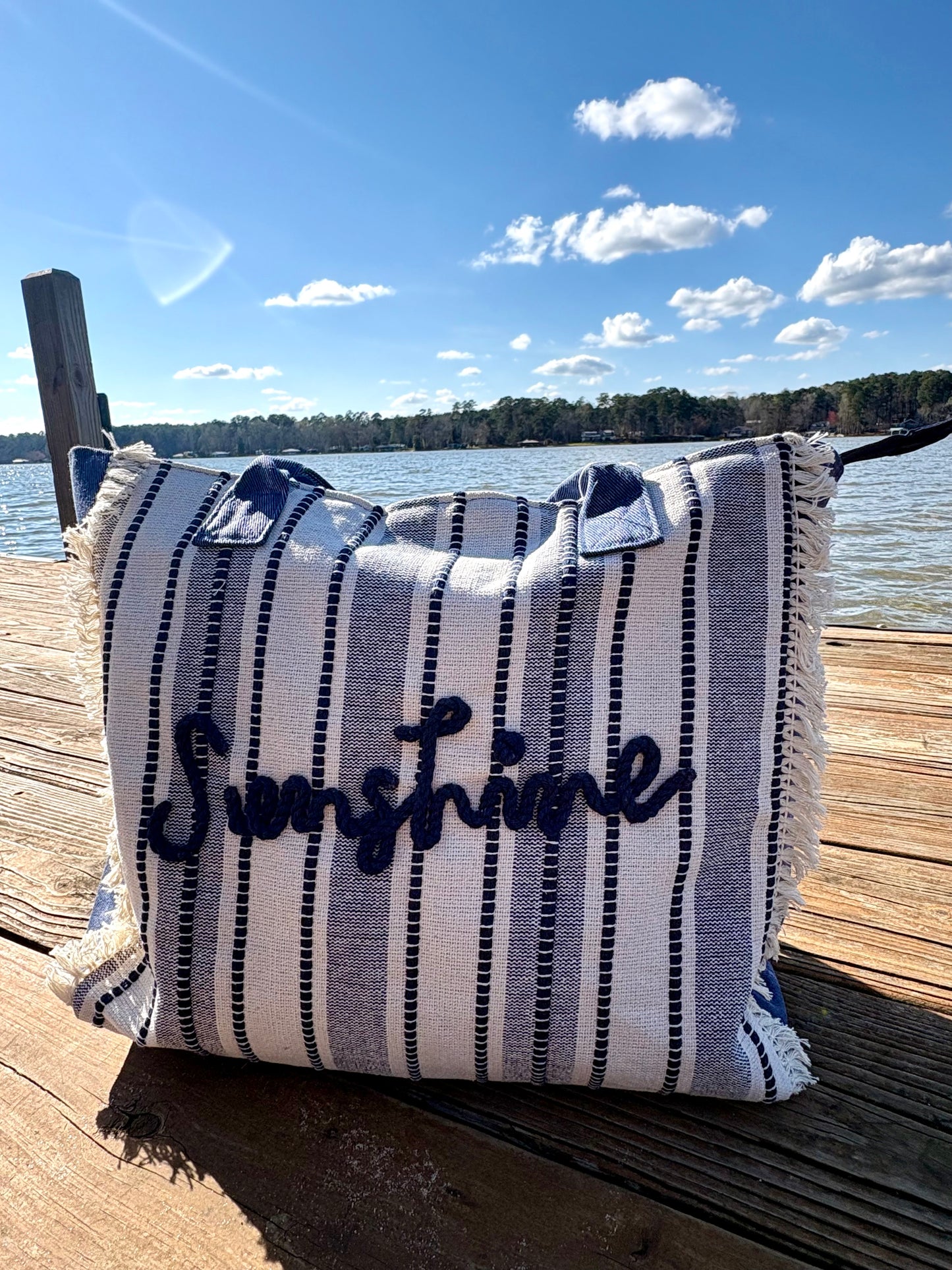 “Sunshine Fringe Beach Tote Bag”