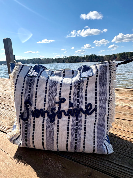 “Sunshine Fringe Beach Tote Bag”