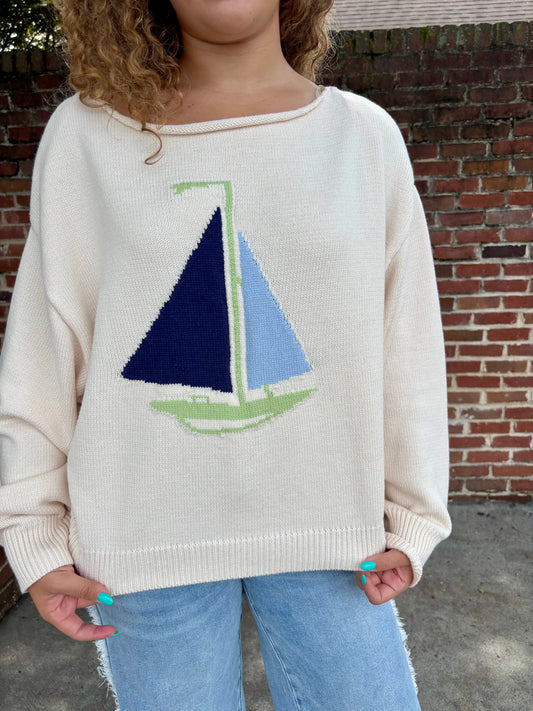 “Coastal Sailboat Sweater”