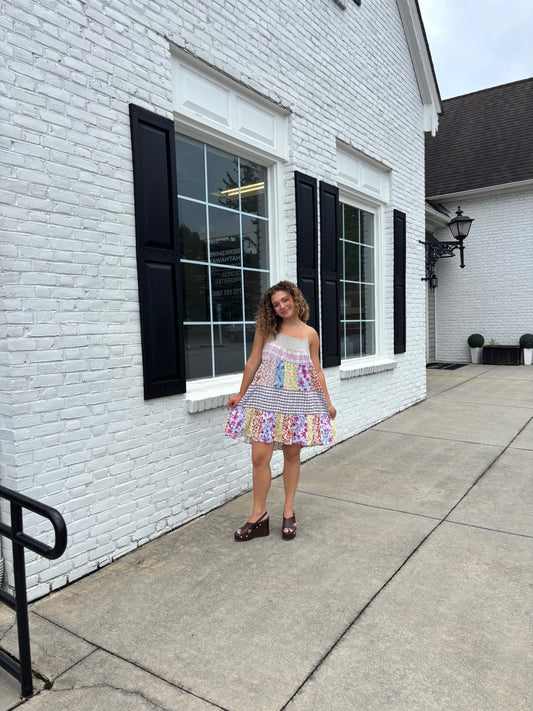 “Boho Floral Spaghetti Dress”