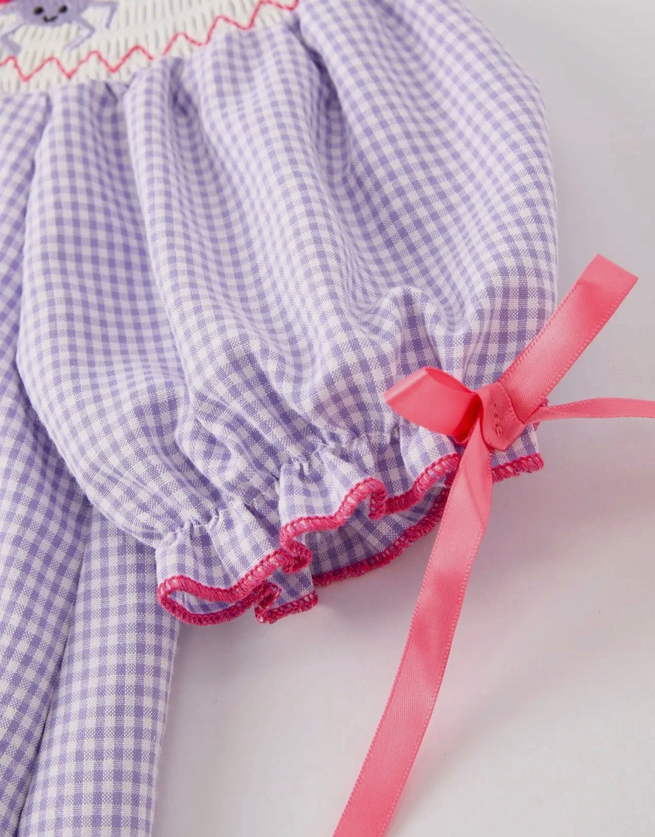 “Spider Smock Embroidery Girls Dress”