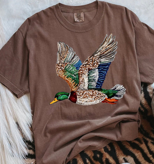 “Rhinestone Mallard Tee”