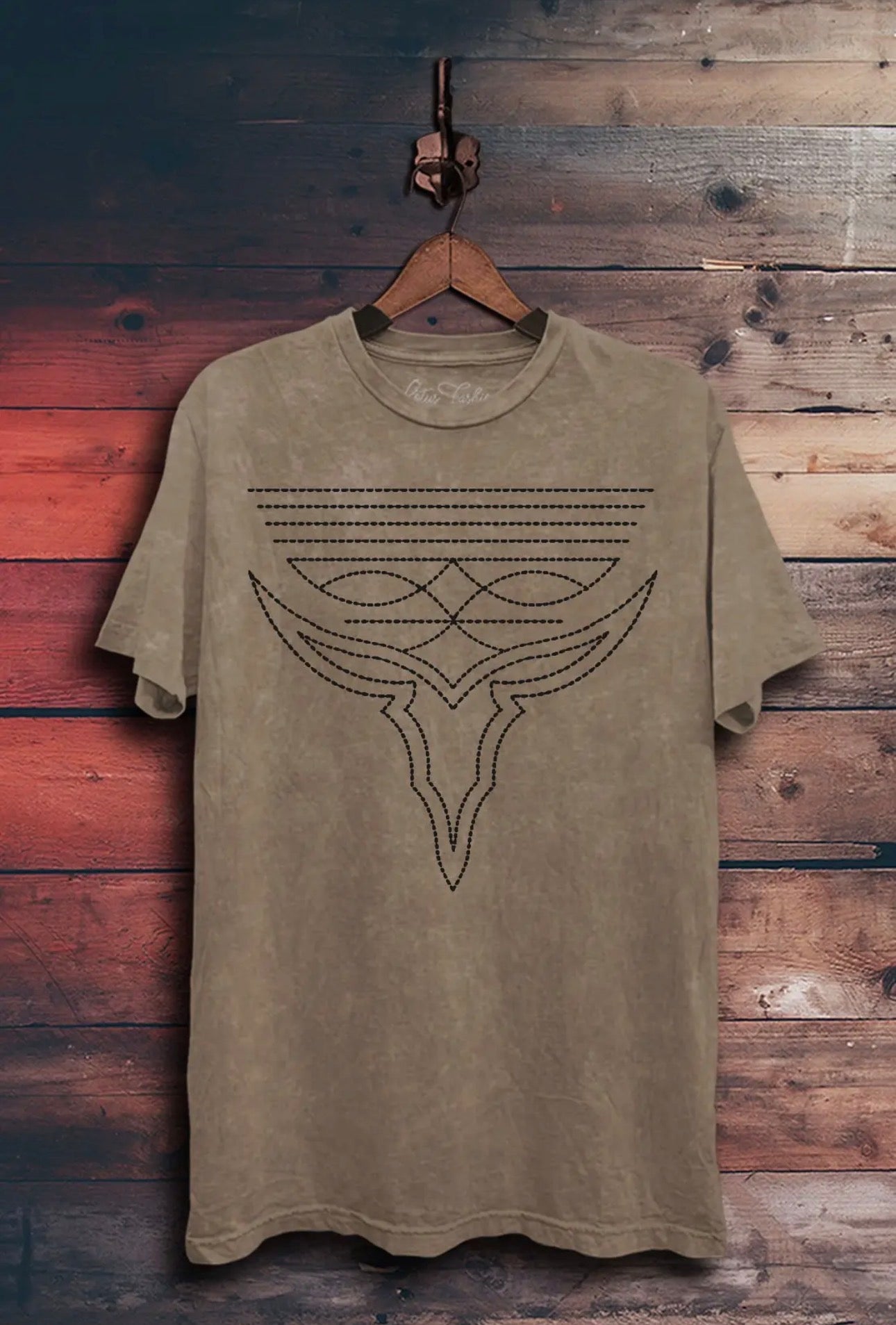 “Western Boot Stitch Graphic Top”