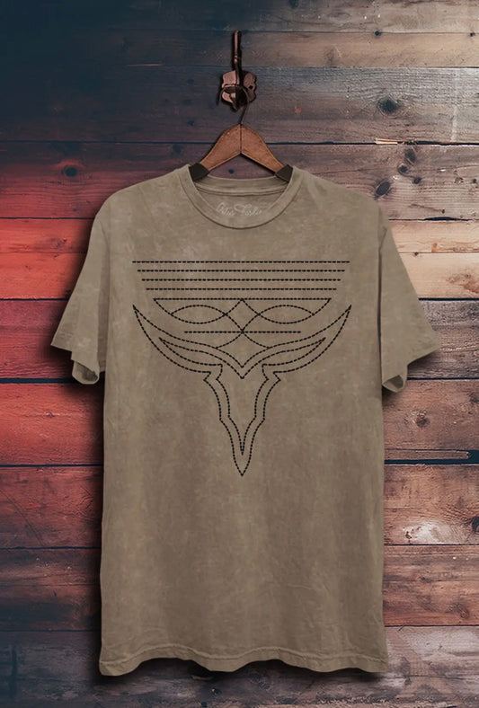 “Western Boot Stitch Graphic Top”
