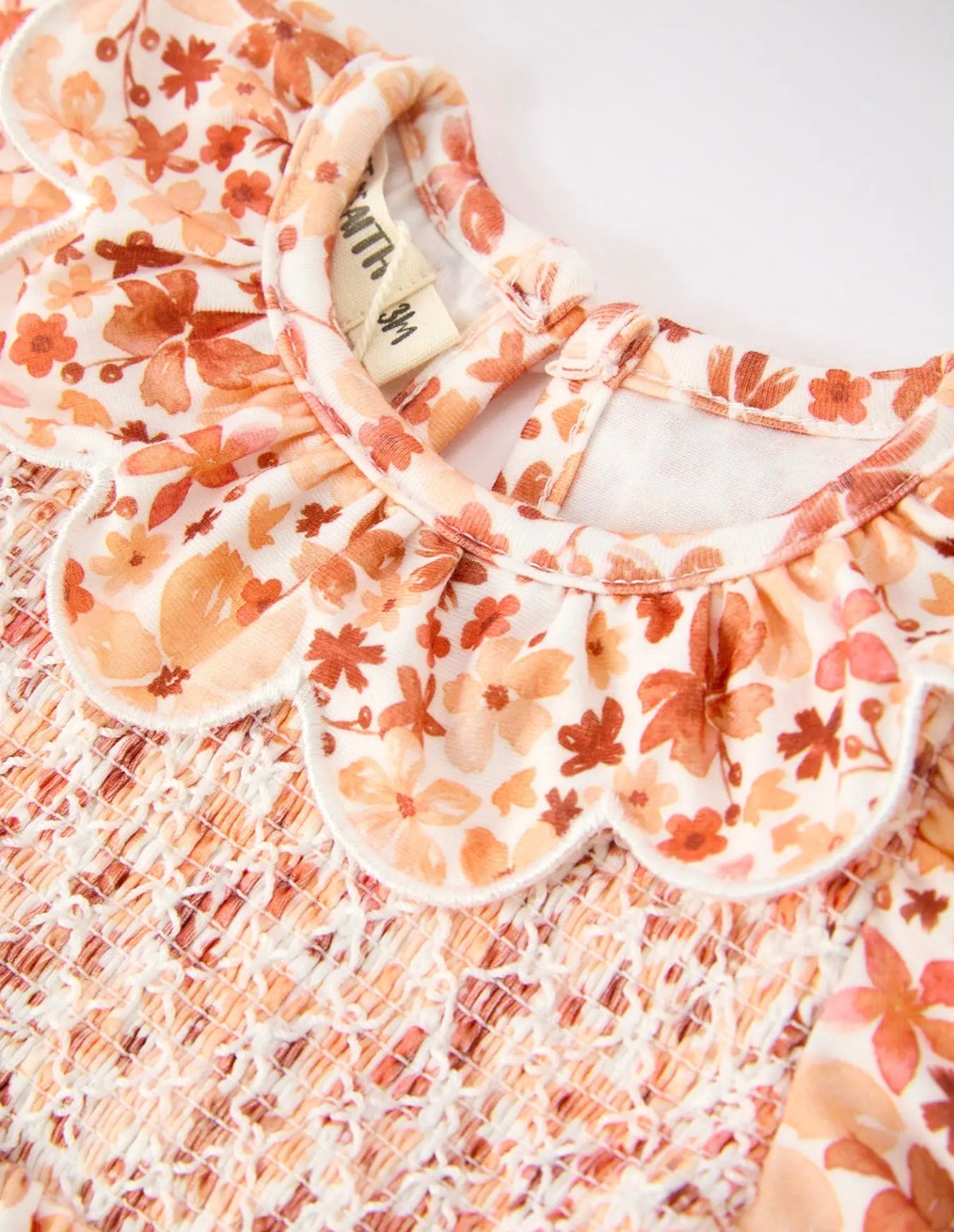 “Fall Rust Floral Baby Romper”