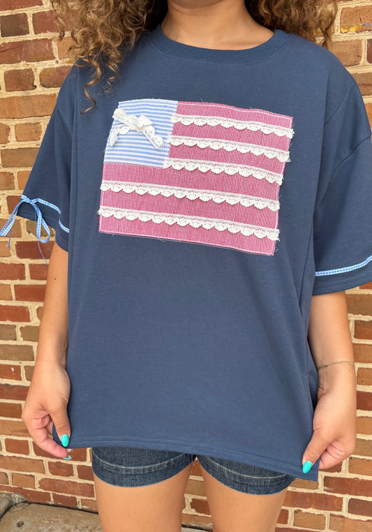 “USA Ribbon Patch Top”