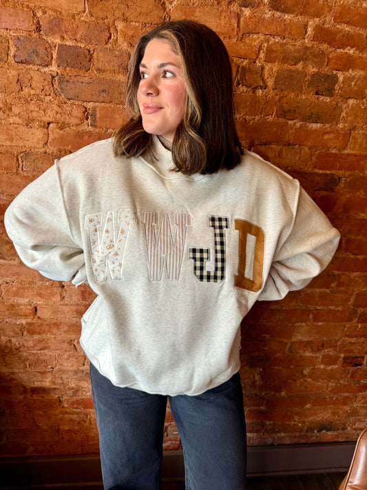 “WWJD Mock Neck Crewneck”