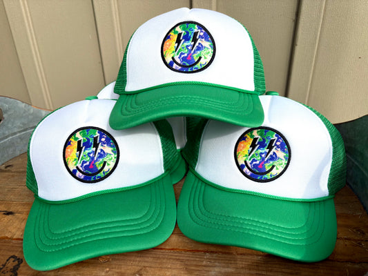 “Tie Dye Smiley Face Ball Cap”