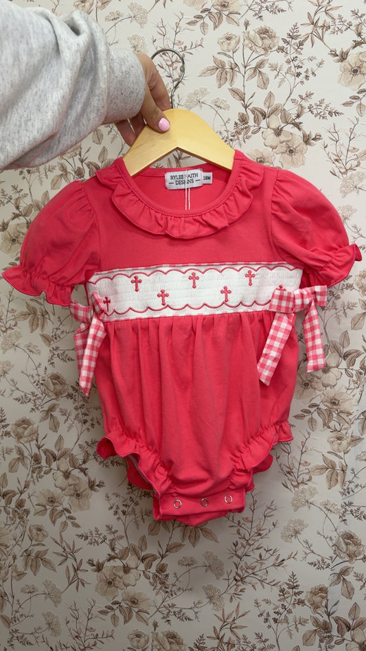 “Hot Pink Smocked Romper”